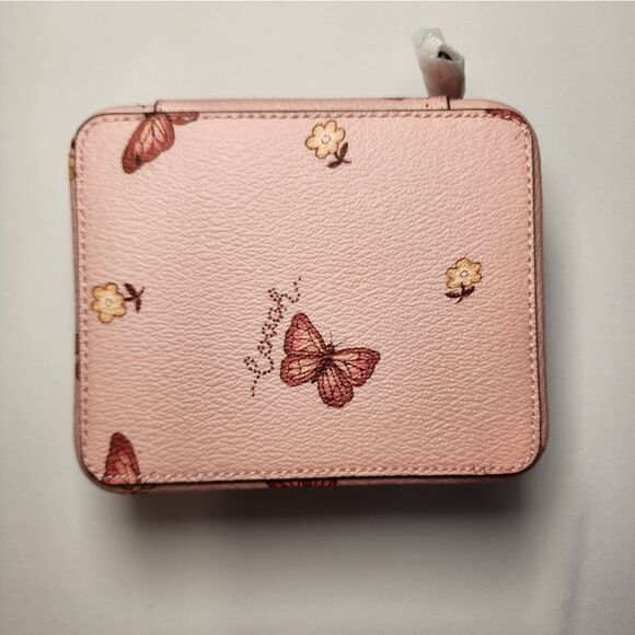 Coach Pink and Gold Butterfly Print Wallet - Picture 3 of 4